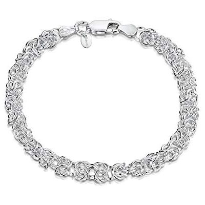 Amberta Bracelet Maille Royale pour Femmes en Argent 925/1000: 19 cm - Publicité Amberta Bracelet Maille Royale pour Femmes en Argent 925/1000: 19 cm - Publicité