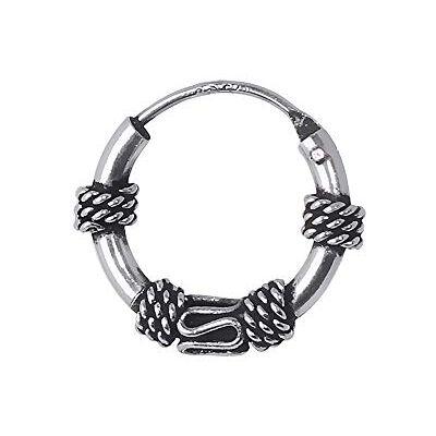 NKlaus 925 argent boucle d'oreille simple CREOLE celtique gothique Bali SEUL 12mm - Publicité NKlaus 925 argent boucle d'oreille simple CREOLE celtique gothique Bali SEUL 12mm - Publicité
