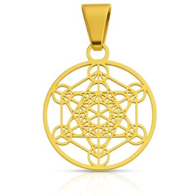 Felicidade Pendentif en Metatron en Acier Inoxydable Symbole de Protection et de Sagesse Disponible en Argenté et en doré Idéal pour Tous Bijou Élégant et Plein de Sens (Doré) - Publicité Felicidade Pendentif en Metatron en Acier Inoxydable Symbole de Protection et de Sagesse Disponible en Argenté et en doré Idéal pour Tous Bijou Élégant et Plein de Sens (Doré) - Publicité