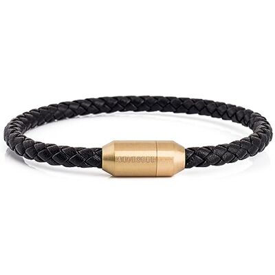 Akitsune Silvus Bracelet en Cuir Fermoir magntique 5mm Bracelets Femme Hommes Acier Inoxydable Simple Or Noir 18,5cm - Publicité Akitsune Silvus Bracelet en Cuir Fermoir magntique 5mm Bracelets Femme Hommes Acier Inoxydable Simple Or Noir 18,5cm - Publicité
