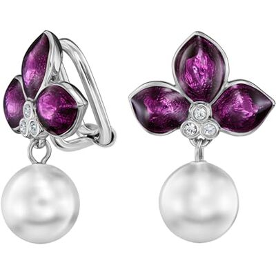Traveller Boucles d'oreilles à clip – Pendentif – Perle – Émail – Divers coloris - Publicité Traveller Boucles d'oreilles à clip – Pendentif – Perle – Émail – Divers coloris - Publicité