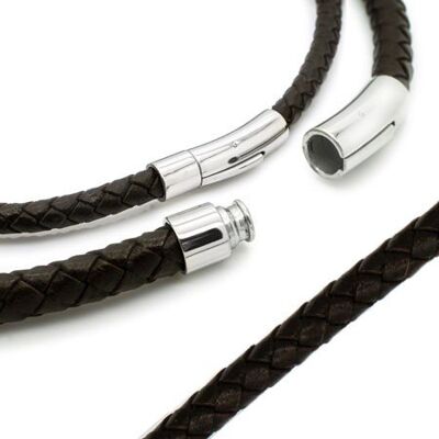 SoulCats Collier en Cuir tressé en Acier Inoxydable Levier ziplock Cuir Marron foncé, Couleur: Brun foncé - Publicité SoulCats Collier en Cuir tressé en Acier Inoxydable Levier ziplock Cuir Marron foncé, Couleur: Brun foncé - Publicité