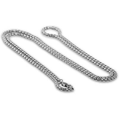 Akitsune Baca Chane 70 cm 3mm de Large Collier Femmes Hommes Box Rolo en Acier Inoxydable Mousqueton Minimaliste Hommes Collier Argent - Publicité Akitsune Baca Chane 70 cm 3mm de Large Collier Femmes Hommes Box Rolo en Acier Inoxydable Mousqueton Minimaliste Hommes Collier Argent - Publicité