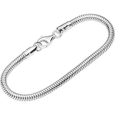 NKlaus Bracelet 925 argent sterling 19cm chaîne serpent ronde unisexe designer bracelet - Publicité NKlaus Bracelet 925 argent sterling 19cm chaîne serpent ronde unisexe designer bracelet - Publicité
