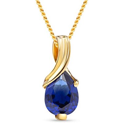 MIORE Collier Femme, Pendentif Or 14 Carats 585, Saphir Bleu 0.65ctTaille Poire, Design Goutte, Chaîne Gourmette, 45 cm, Fermoir Anneau à Ressort, Fabriqué en Italie, Bijoux Femme avec Boite a Bijoux - Publicité MIORE Collier Femme, Pendentif Or 14 Carats 585, Saphir Bleu 0.65ctTaille Poire, Design Goutte, Chaîne Gourmette, 45 cm, Fermoir Anneau à Ressort, Fabriqué en Italie, Bijoux Femme avec Boite a Bijoux - Publicité