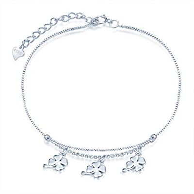 Yumilok Bracelets de Cheville en Argent 925, Bracelet de Cheville Femme Fille, Bracelet de Cheville trèfle élégant, la chaîne d'ancré Ajustable, Bijoux pour Noël et Anniversaire, One Size, Argent, One - Publicité Yumilok Bracelets de Cheville en Argent 925, Bracelet de Cheville Femme Fille, Bracelet de Cheville trèfle élégant, la chaîne d'ancré Ajustable, Bijoux pour Noël et Anniversaire, One Size, Argent, One - Publicité