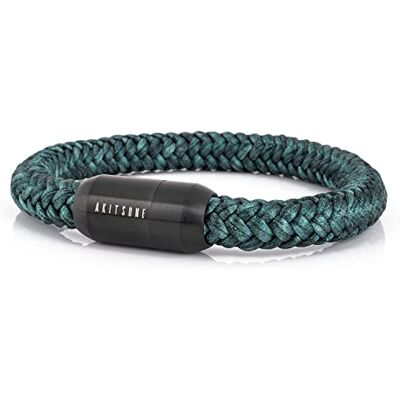 Akitsune Portus Bracelet Corde Voile Boucle magntique Bracelet Femme Ancre Homme Maritime Noir Mat Vert 21cm - Publicité Akitsune Portus Bracelet Corde Voile Boucle magntique Bracelet Femme Ancre Homme Maritime Noir Mat Vert 21cm - Publicité