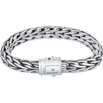 Kuzzoi Bracelet en argent pour homme, fait à la main, en argent sterling 925 massif, bracelet à maillons (9 mm), motif Bouddha, 61 g, poids 335202, 23 cm, argent sterling, sans pierre. Publicité Kuzzoi Bracelet en argent pour homme, fait à la main, en argent sterling 925 massif, bracelet à maillons (9 mm), motif Bouddha, 61 g, poids 335202, 23 cm, argent sterling, sans pierre. Publicité