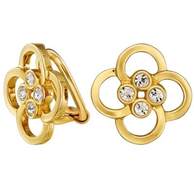 Traveller Boucles d'oreilles à clip Fleur Plaqué or 22 carats Cristaux 157681 - Publicité Traveller Boucles d'oreilles à clip Fleur Plaqué or 22 carats Cristaux 157681 - Publicité