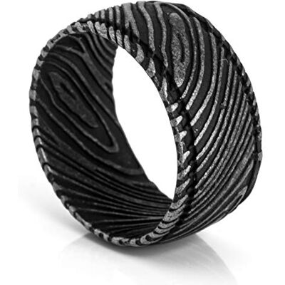 Akitsune Orbis Bague Damas Acier Femme Homme Acier Damas Argent Antique US 9 - Publicité Akitsune Orbis Bague Damas Acier Femme Homme Acier Damas Argent Antique US 9 - Publicité