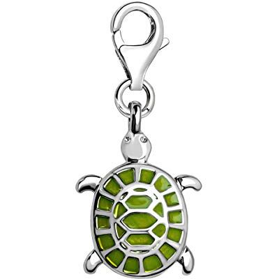 Quiges Charm Pendentif Breloque avec Fermoir Femme Plaqué Argent Tortue de Mer 3D en Émail Vert - Publicité Quiges Charm Pendentif Breloque avec Fermoir Femme Plaqué Argent Tortue de Mer 3D en Émail Vert - Publicité