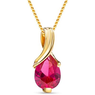 MIORE Collier Femme, Pendentif Or 14 Carats 585, Rubis Taille Poire 0.89ct, Pendentif Goutte, Maille Gourmette, 45 cm, Fermoir à Anneau à Ressort, Fabriqué en Italie, Bijoux Femme avec Boite a Bijoux - Publicité MIORE Collier Femme, Pendentif Or 14 Carats 585, Rubis Taille Poire 0.89ct, Pendentif Goutte, Maille Gourmette, 45 cm, Fermoir à Anneau à Ressort, Fabriqué en Italie, Bijoux Femme avec Boite a Bijoux - Publicité