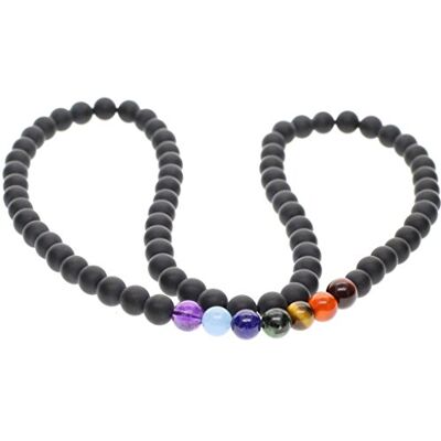 COAI Collier Chakra Bracelet Yoga Pierre Onyx Unisexe - Publicité COAI Collier Chakra Bracelet Yoga Pierre Onyx Unisexe - Publicité