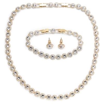Swarovski Parure Una Angelic, Parure (3), Taille Rond, Blanc, Placage de ton or - Publicité Swarovski Parure Una Angelic, Parure (3), Taille Rond, Blanc, Placage de ton or - Publicité
