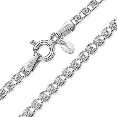 Amberta® Bijoux Collier Chaîne Argent 925/1000 Maille Cœur Largeur 2.3 mm Longueur 40 45 50 55 60 cm (50cm) - Publicité Amberta® Bijoux Collier Chaîne Argent 925/1000 Maille Cœur Largeur 2.3 mm Longueur 40 45 50 55 60 cm (50cm) - Publicité