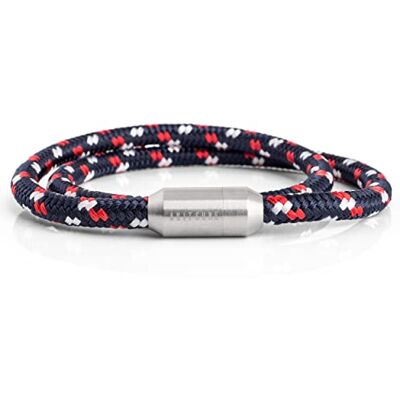 Akitsune Mare Cordage Nylon 5 mm de Large Fermeture Magntique Capsule Double Enroulement Femme Homme Maritime Argent-Bleu-Multicolore 21,00 cm - Publicité Akitsune Mare Cordage Nylon 5 mm de Large Fermeture Magntique Capsule Double Enroulement Femme Homme Maritime Argent-Bleu-Multicolore 21,00 cm - Publicité