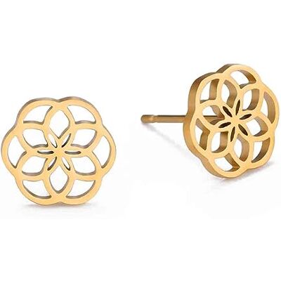 BlackAmazement Lot de 2 boucles d'oreilles en acier inoxydable 316L Motif fleur de vie Ornement de fleur de vie Noir/argenté/or rose Pour femme, Acier inoxydable - Publicité BlackAmazement Lot de 2 boucles d'oreilles en acier inoxydable 316L Motif fleur de vie Ornement de fleur de vie Noir/argenté/or rose Pour femme, Acier inoxydable - Publicité