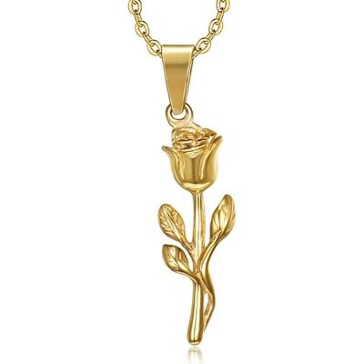 BOBIJOO Jewelry Pendentif Rose Symbole Amour Femme Collier Acier Inoxydable Or Chaîne forçat - Publicité BOBIJOO Jewelry Pendentif Rose Symbole Amour Femme Collier Acier Inoxydable Or Chaîne forçat - Publicité
