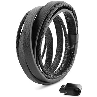 Akitsune Dark Matter Bracelet en Cuir synthtique Fermeture magntique en Acier Inoxydable Bracelet tress pour Hommes avec Belle Bote Bijoux Noir-Noir 17cm - Publicité Akitsune Dark Matter Bracelet en Cuir synthtique Fermeture magntique en Acier Inoxydable Bracelet tress pour Hommes avec Belle Bote Bijoux Noir-Noir 17cm - Publicité