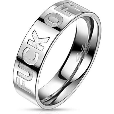 BlackAmazement Bague en acier inoxydable 316L avec inscription gravée en profondeur Lettres F-Off Argent Punk Biker Homme - Publicité BlackAmazement Bague en acier inoxydable 316L avec inscription gravée en profondeur Lettres F-Off Argent Punk Biker Homme - Publicité