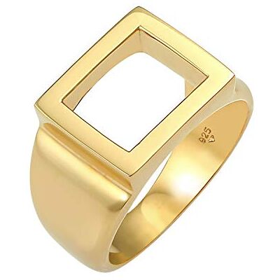 Kuzzoi Chevalière pour homme Bague en argent sterling 925 massif (13 mm) Plaqué or Accessoire distinctif avec surface rectangulaire Bague dorée pour homme Taille 60-66 - Publicité Kuzzoi Chevalière pour homme Bague en argent sterling 925 massif (13 mm) Plaqué or Accessoire distinctif avec surface rectangulaire Bague dorée pour homme Taille 60-66 - Publicité