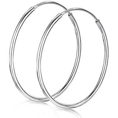 Amberta® Anneaux Infinis En Argent Fin Sterling 925 – Boucle D’Oreille Ronde – Diamètre: 20 30 40 60 75 mm (30mm) - Publicité Amberta® Anneaux Infinis En Argent Fin Sterling 925 – Boucle D’Oreille Ronde – Diamètre: 20 30 40 60 75 mm (30mm) - Publicité