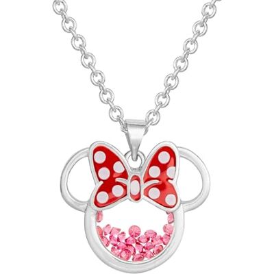 Disney Birthstone Women and Girls Jewelry Minnie Mouse Silver Plated Shaker Pendant Necklace, 18+2" Extender Mickey's 90th Birthday Anniversary - Publicité Disney Birthstone Women and Girls Jewelry Minnie Mouse Silver Plated Shaker Pendant Necklace, 18+2" Extender Mickey's 90th Birthday Anniversary - Publicité