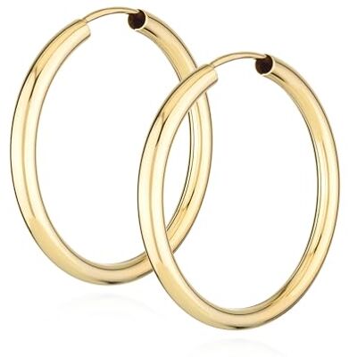 NKlaus PAAR 333 or jaune CREOLE boucles d'oreilles boucles d'oreilles rondes en or 30mm - Publicité NKlaus PAAR 333 or jaune CREOLE boucles d'oreilles boucles d'oreilles rondes en or 30mm - Publicité
