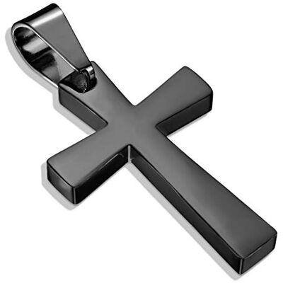 BlackAmazement Collier en acier inoxydable 316L Pendentif en cuir Symbole chrétien Croix latine Petite croix Argent Or noir Femme Homme, Acier inoxydable - Publicité BlackAmazement Collier en acier inoxydable 316L Pendentif en cuir Symbole chrétien Croix latine Petite croix Argent Or noir Femme Homme, Acier inoxydable - Publicité