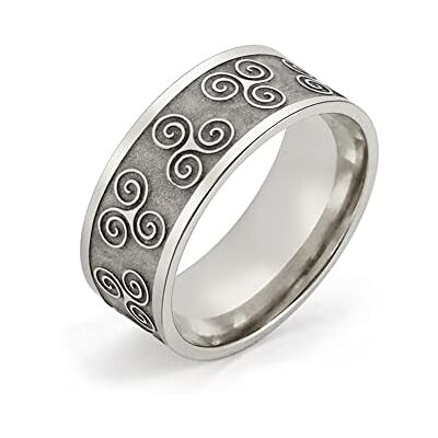 BlackAmazement Bague en acier inoxydable 316L Triskle Triskel symbole ornement argent celte viking femme homme, Acier inoxydable - Publicité BlackAmazement Bague en acier inoxydable 316L Triskle Triskel symbole ornement argent celte viking femme homme, Acier inoxydable - Publicité