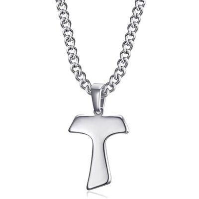 BOBIJOO Jewelry Pendentif Collier Croix en Tau de Saint Antoine Chevalier T Acier Argenté Chaîne - Publicité BOBIJOO Jewelry Pendentif Collier Croix en Tau de Saint Antoine Chevalier T Acier Argenté Chaîne - Publicité