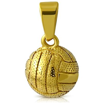 BlackAmazement Pendentif en acier inoxydable pour handball, volleyball, football, collier en cuir argenté et doré pour homme et femme - Publicité BlackAmazement Pendentif en acier inoxydable pour handball, volleyball, football, collier en cuir argenté et doré pour homme et femme - Publicité