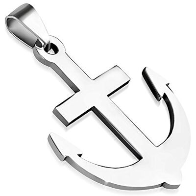 ZENSE Collier homme croix ancre marine en acier inoxydable Avec cordon 45 cm - Publicité ZENSE Collier homme croix ancre marine en acier inoxydable Avec cordon 45 cm - Publicité