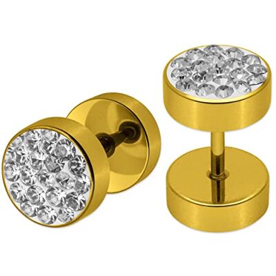 SoulCats Soul-Cats 1 paire de fakeplugs strass brillants en acier inoxydable or argent noir, couleur:or - Publicité SoulCats Soul-Cats 1 paire de fakeplugs strass brillants en acier inoxydable or argent noir, couleur:or - Publicité