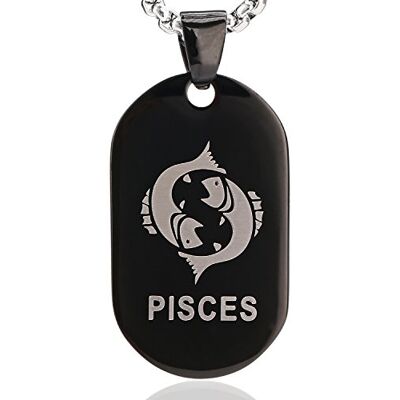 DonDon Collier Unisex avec Pendentif en Acier Inoxydable Signe du Zodiaque Noir-argenté 52 cm dans Une Pochette en Velours poisonns - Publicité DonDon Collier Unisex avec Pendentif en Acier Inoxydable Signe du Zodiaque Noir-argenté 52 cm dans Une Pochette en Velours poisonns - Publicité