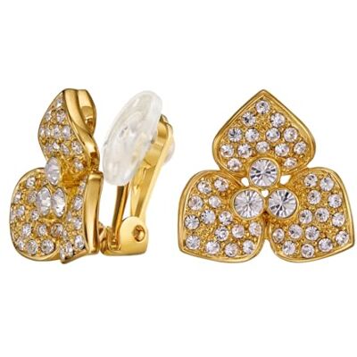 Traveller 157740 Boucles d'oreilles à clip pour femme Doré Fleur Cristaux Plaqué or 22 carats Ø 16 mm, 16 mm, Or jaune Cristal, Cristal - Publicité Traveller 157740 Boucles d'oreilles à clip pour femme Doré Fleur Cristaux Plaqué or 22 carats Ø 16 mm, 16 mm, Or jaune Cristal, Cristal - Publicité