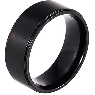 DonDon Bague Homme en Acier Inoxydable Noir – 62 (19.7) - Publicité DonDon Bague Homme en Acier Inoxydable Noir – 62 (19.7) - Publicité
