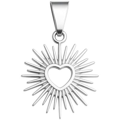 Felicidade Pendentif Sacré-Cœur Rayonnant en Acier Inoxydable – Disponible en Doré & Argenté – Symbole Spirituel d’Amour & de Foi – Bijou Religieux & Tendance Unisexe (Argenté) - Publicité Felicidade Pendentif Sacré-Cœur Rayonnant en Acier Inoxydable – Disponible en Doré & Argenté – Symbole Spirituel d’Amour & de Foi – Bijou Religieux & Tendance Unisexe (Argenté) - Publicité
