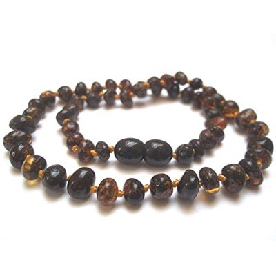 Amberta Collier Ambre 33cm. 100% Plus Haute Qualite Certifie l'Ambre la Baltique Authentique Collier Perles - Publicité Amberta Collier Ambre 33cm. 100% Plus Haute Qualite Certifie l'Ambre la Baltique Authentique Collier Perles - Publicité