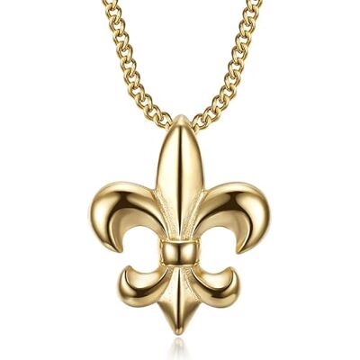 BOBIJOO Jewelry Collier Pendentif Fleur de Lys Homme Femme Discret Symbole France Royauté Acier Doré Or - Publicité BOBIJOO Jewelry Collier Pendentif Fleur de Lys Homme Femme Discret Symbole France Royauté Acier Doré Or - Publicité