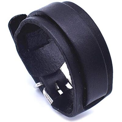 ZENSE Bracelet de force pour homme en cuir ajustable noir - Publicité ZENSE Bracelet de force pour homme en cuir ajustable noir - Publicité