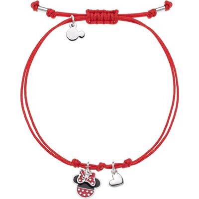 Disney Bracelet Minnie en Argent 925 pour Femme, Cordon Macramé Rouge Réglable avec Charm Minnie Émaillé et Cœur Pendentif, Bijou sous Licence Officielle - Publicité Disney Bracelet Minnie en Argent 925 pour Femme, Cordon Macramé Rouge Réglable avec Charm Minnie Émaillé et Cœur Pendentif, Bijou sous Licence Officielle - Publicité