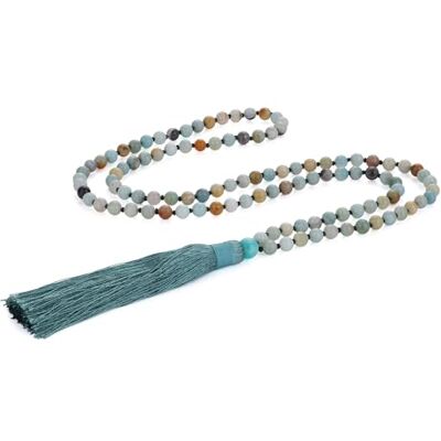 COAI Collier Mala Bouddhiste 108 Perles Pierres Véritables Amazonite Multicolore Femme - Publicité COAI Collier Mala Bouddhiste 108 Perles Pierres Véritables Amazonite Multicolore Femme - Publicité