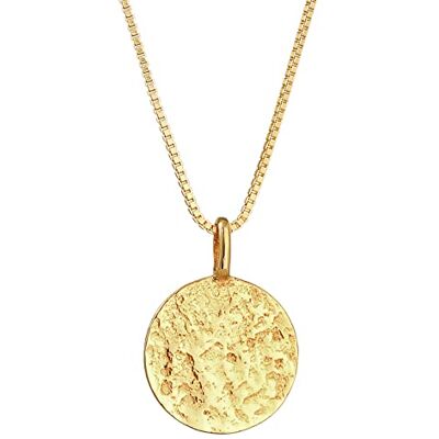Kuzzoi Collier pour homme en argent sterling 925 plaqué or avec pendentif en forme de plaque ronde 15 mm, Argent sterling - Publicité Kuzzoi Collier pour homme en argent sterling 925 plaqué or avec pendentif en forme de plaque ronde 15 mm, Argent sterling - Publicité
