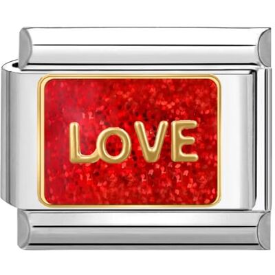 Quiges 9 mm Style italien Module de maillons en acier inoxydable Amour pour bracelets de style italien, Cuivre - Publicité Quiges 9 mm Style italien Module de maillons en acier inoxydable Amour pour bracelets de style italien, Cuivre - Publicité