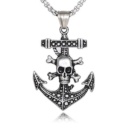 DonDon Collier Homme en Acier Inoxydable 52 cm avec pendantif Pirates-Ancre dans Une Pochette en Velours - Publicité DonDon Collier Homme en Acier Inoxydable 52 cm avec pendantif Pirates-Ancre dans Une Pochette en Velours - Publicité