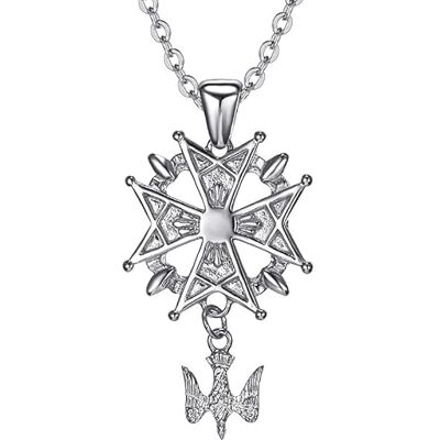 BOBIJOO Jewelry Pendentif Collier Homme Médaille Croix Huguenote Protestant Acier 316L Argenté Chaîne - Publicité BOBIJOO Jewelry Pendentif Collier Homme Médaille Croix Huguenote Protestant Acier 316L Argenté Chaîne - Publicité