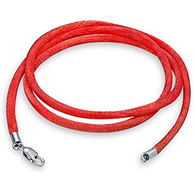 Bling Jewelry Cordon De Collier En Satin De Soie Rouge Fin 1MM Pour Femmes Hommes Adolescents Avec Fermoir Pince De Homard En Argent Sterling .925 18 Pouces - Publicité Bling Jewelry Cordon De Collier En Satin De Soie Rouge Fin 1MM Pour Femmes Hommes Adolescents Avec Fermoir Pince De Homard En Argent Sterling .925 18 Pouces - Publicité