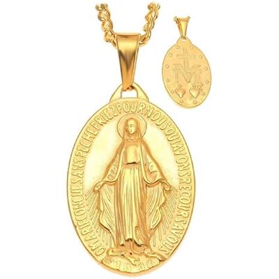 BOBIJOO Jewelry Pendentif Homme Femme Médaille Vierge Miraculeuse Marie Or Acier Plaqué Chaîne - Publicité BOBIJOO Jewelry Pendentif Homme Femme Médaille Vierge Miraculeuse Marie Or Acier Plaqué Chaîne - Publicité