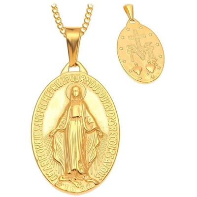 BOBIJOO Jewelry Pendentif Collier Médaille Vierge Marie Miraculeuse Acier Plaqué Doré Or Chaîne - Publicité BOBIJOO Jewelry Pendentif Collier Médaille Vierge Marie Miraculeuse Acier Plaqué Doré Or Chaîne - Publicité